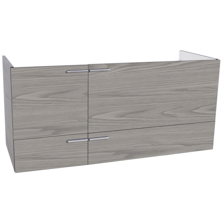 ACF L412WG 47 Inch Wall Mount Grey Walnut Double Bathroom Vanity Cabinet